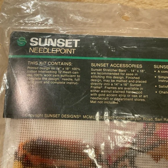 Vintage Sunset Native American Still Life needlepoint kit - Picture 5 of 5